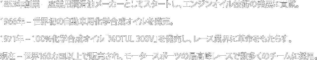 モータースポーツの最高峰レースで数多くのチームに採用